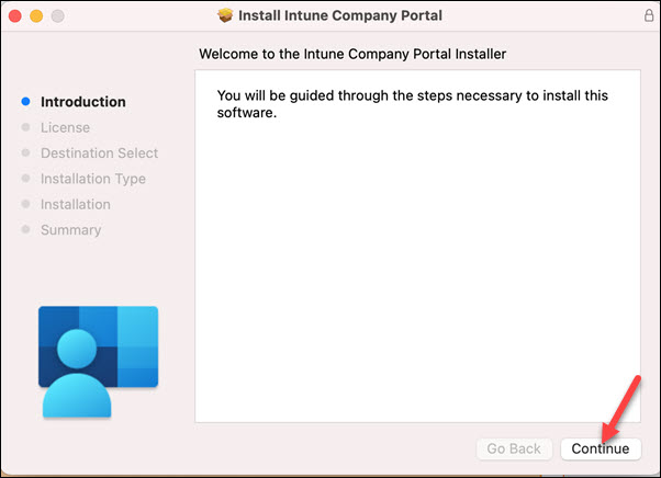 Signing in to Intune Company Portal on macOS